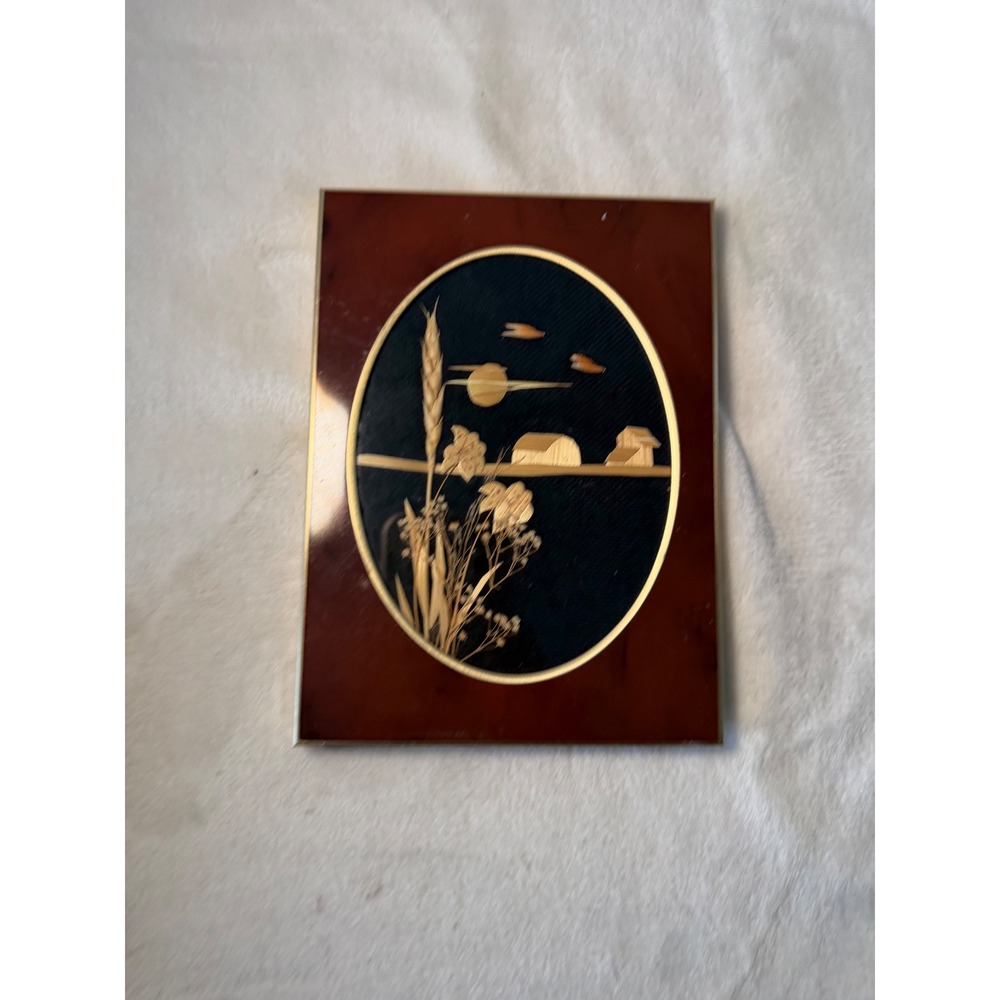 The Last Straw Evelyn Becker Wheat Weaving Art Canadian Handcrafted 1989 Framed